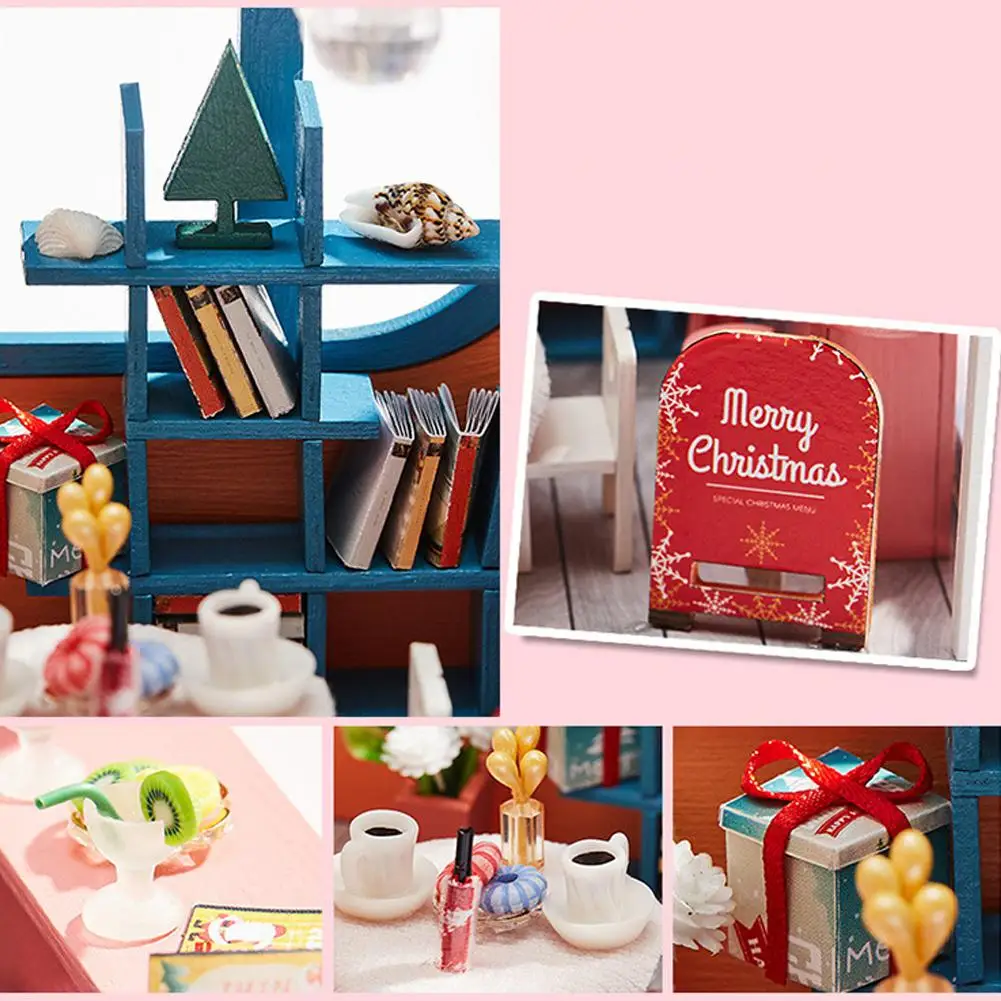 

RCtown Men Women Handmade DIY con muebles de casa de Cottage Assembled Villa Model Creative Christmas Birthday Gift