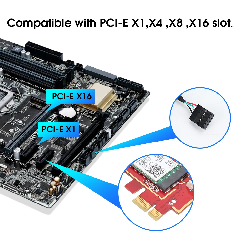 Dual band 3000 Мбит/с Wi Fi 6 PCIe Беспроводной адаптер для ПК Intel AX200 антенны 2 4G/5G 802.11ac/ax Bluetooth