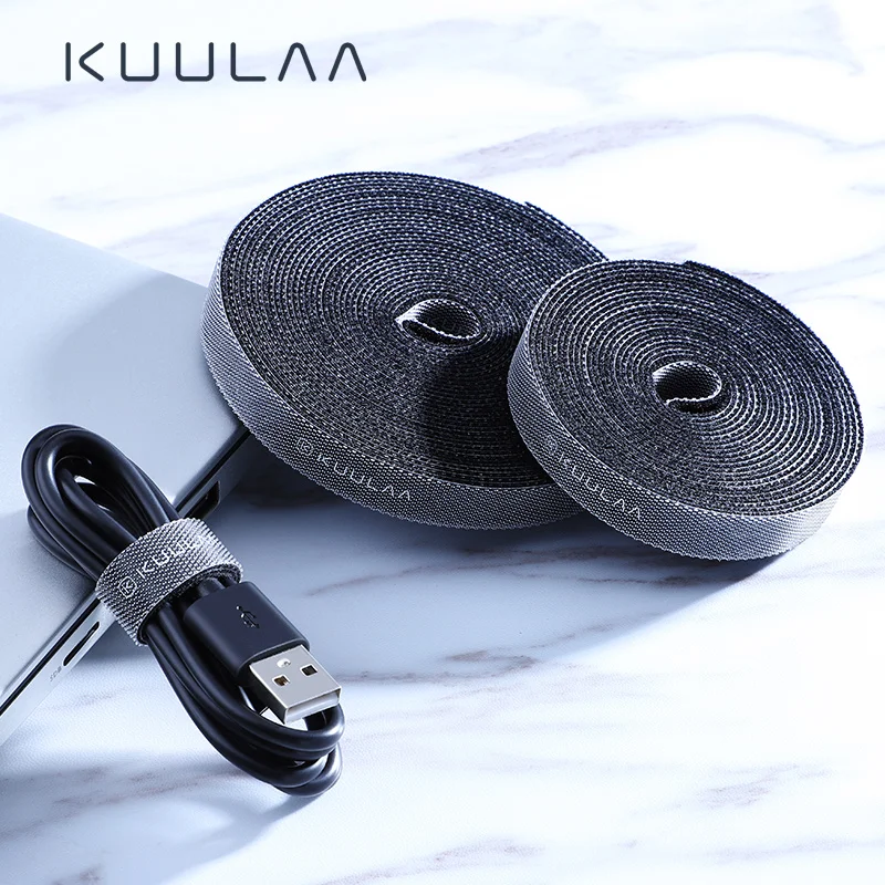 KUULAA Cable Organizer Wire Winder Clip Earphone Holder Mouse Cord Protector HDMI Cable Management For iPhone Samsung USB Cable