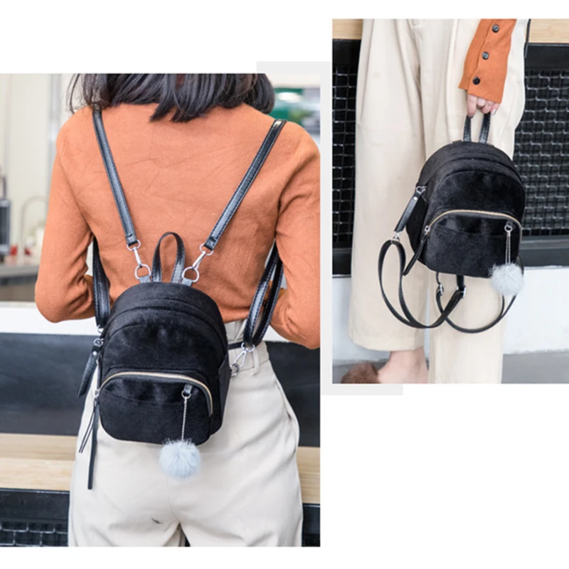 

Women Mini Backpack Corduroy Small Crossbody Bag For Girl Striped Cloth Fabric Shoulder Bags Ladies Kids Phone Purse