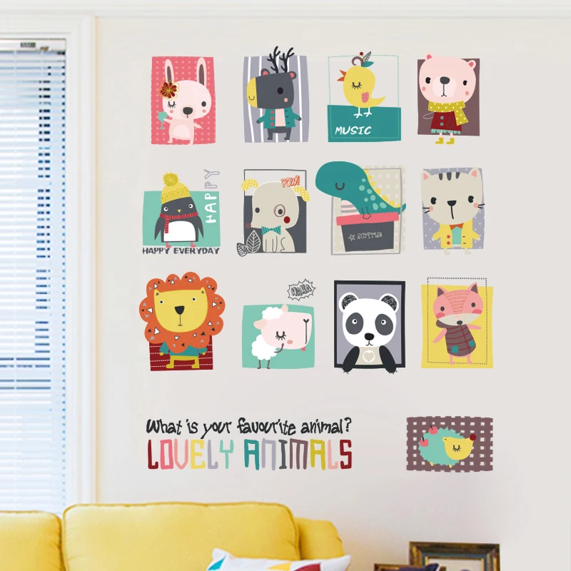 

Cartoon Forest Animal Wall Stickers Home Decor For Living Room Bedroom Children Room Diy Waterproof Creative Wall Decals