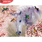 Алмазная живопись HUACAN, животное, лошадь, домашнее искусство, алмазная вышивка, колибри, мозаика, цветок вишни, вышивка крестиком, подарок