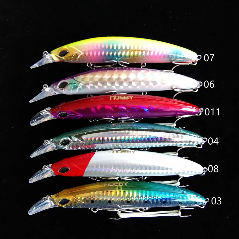 

Noeby new 6pcs 11cm 19g Floating 0-1m Minnow Fishing Lure Artificial Hard Bait Bass Wobblers Lures Crankbait Pike Fishing Tackle