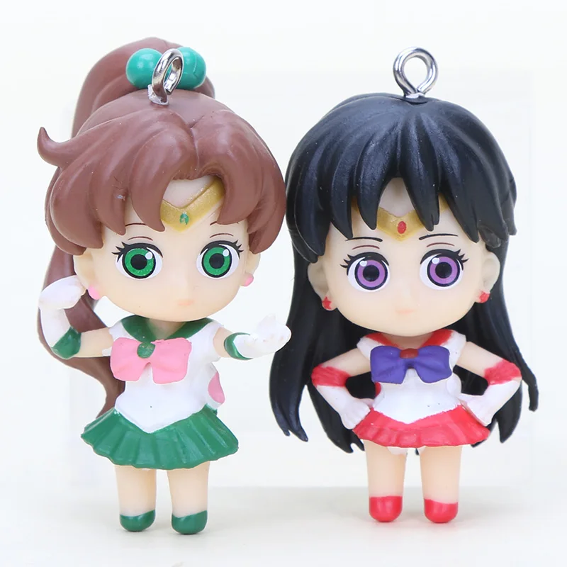 6 шт./компл. брелок с фигурками Сейлор Мун Винус Юпитер Марс Меркурий подвеска ПВХ