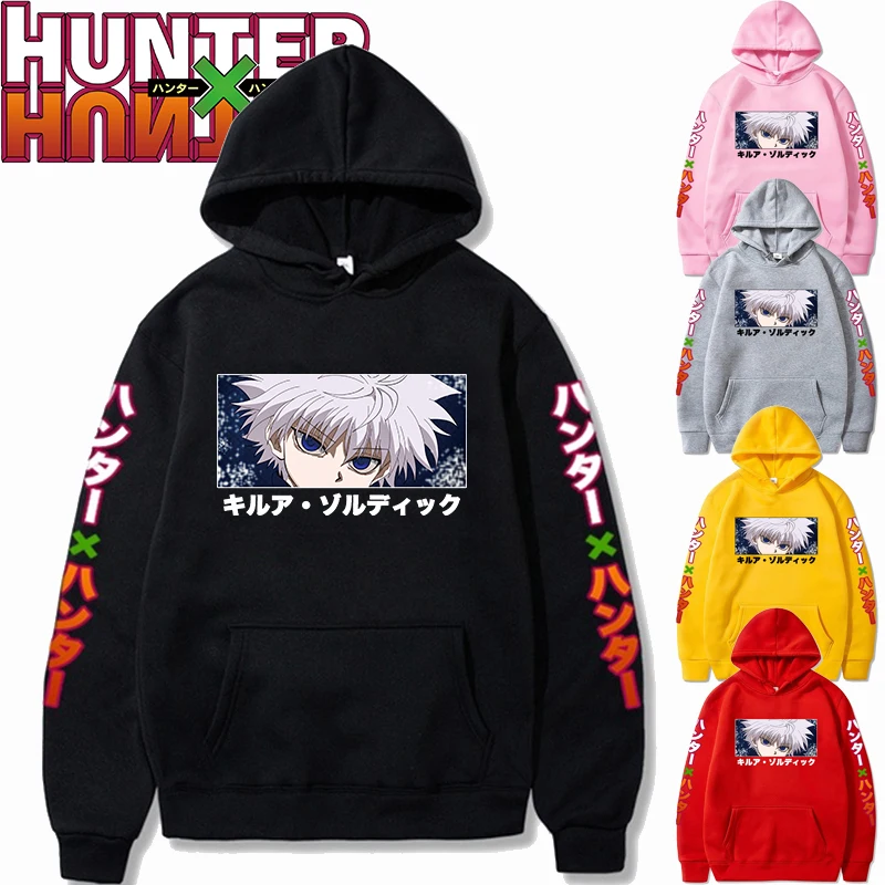 

Мужская толстовка с капюшоном Hunter X Hunter Killua, Повседневная Толстовка в стиле аниме Харадзюку, топы