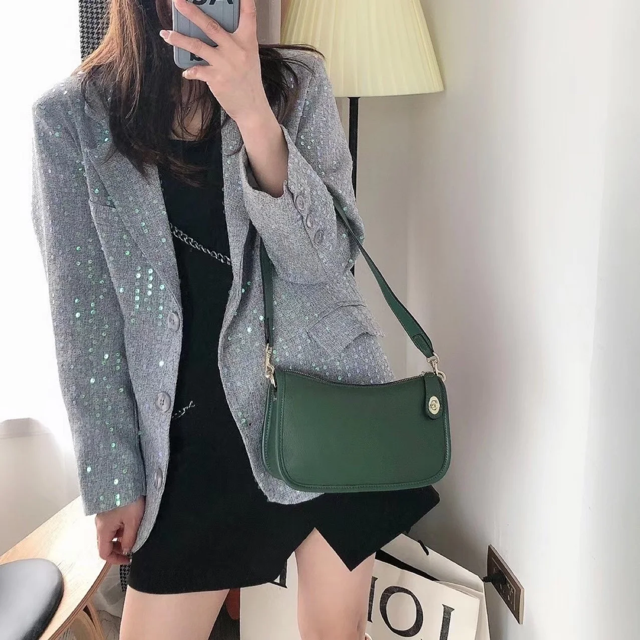 

Net red bag women's leather 2021 new Korean small CK women's bag fashion versatile simple messenger bag head leather