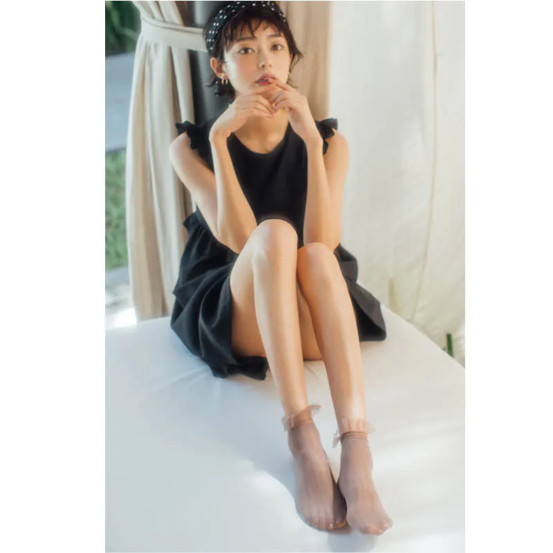 2019 модные милые женские винтажные кружевные носки с рюшами и оборками чулки для