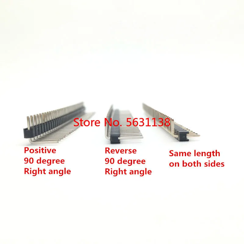 2.54mm 1*40p 90 degree Right angle Single Row Male R/A Pin Header Positive/Reverse PCB Board Connector Pinheader For Arduino |