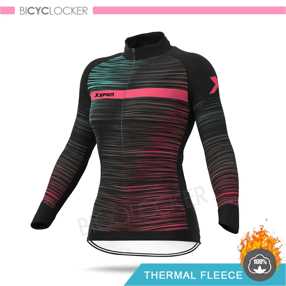 Cycling Jerseys Женская зимняя новая велосипедная одежда, комплект Джерси для велоспорта, Теплая Флисовая одежда Aleing, женская форма для шоссейного велосипеда, костюмы, одежда для верховой езды - Цвет: Cycling Jerseys