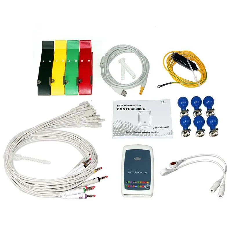 

N CONTEC 8000G Workstation Portable ECG Waveform Recorder Analyzer System 12 Lead Resting Heart Resting Analysis System Diagnos