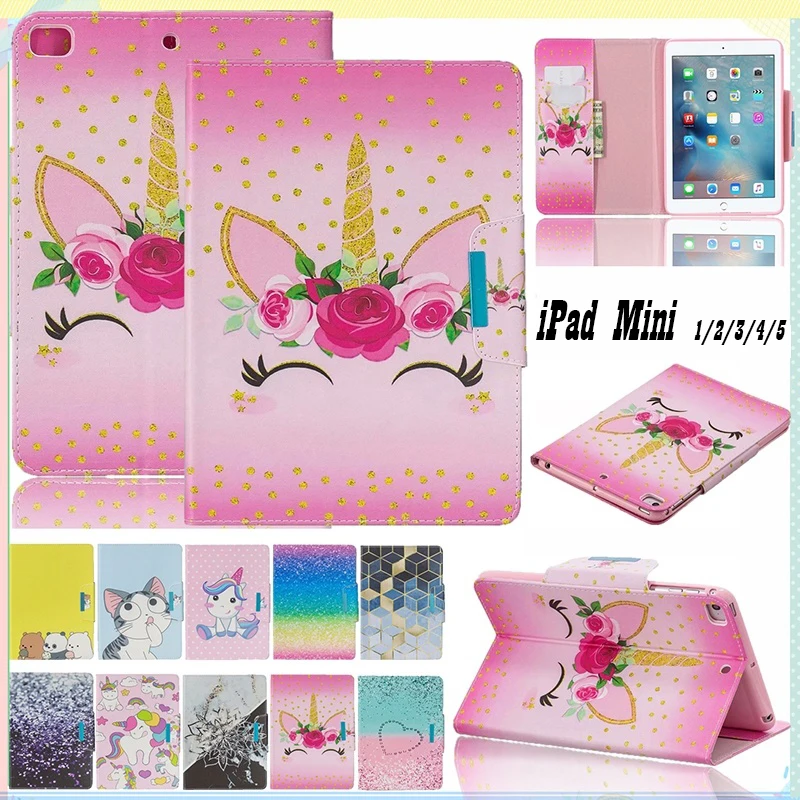 Модный чехол книжка с подставкой и отделениями для карт кожаный защитный iPad Mini 1 2