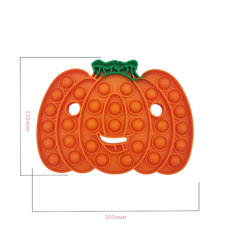Calabaza luminosa de silicona para Halloween, juguete sensorial con burbujas, aliviador de estr&eacute;s para adultos y ni&ntilde;os, juguete antiestr&eacute;s para Autismo-5