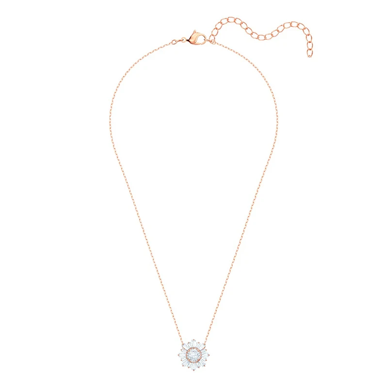 

New Elegant Necklace Rose Gold Sun Pendant To Warmly Care For Women Mother's Day With Roman Patterns
