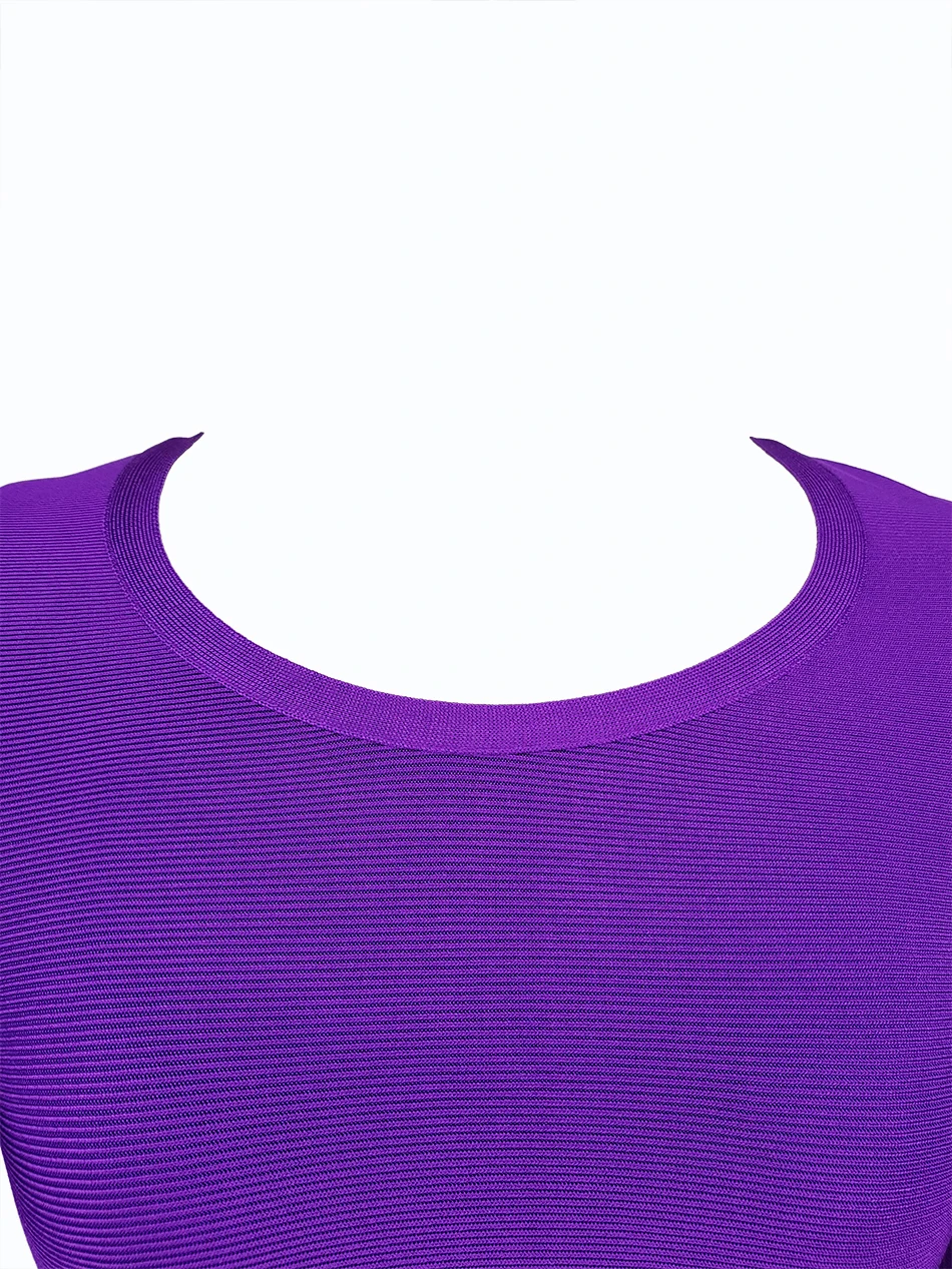 Женское платье с длинным рукавом серое синее фиолетовое о-образной горловиной |