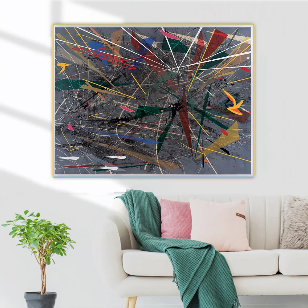 Citon Julie Mehretu 》 серое пространство абстрактная живопись маслом на холсте