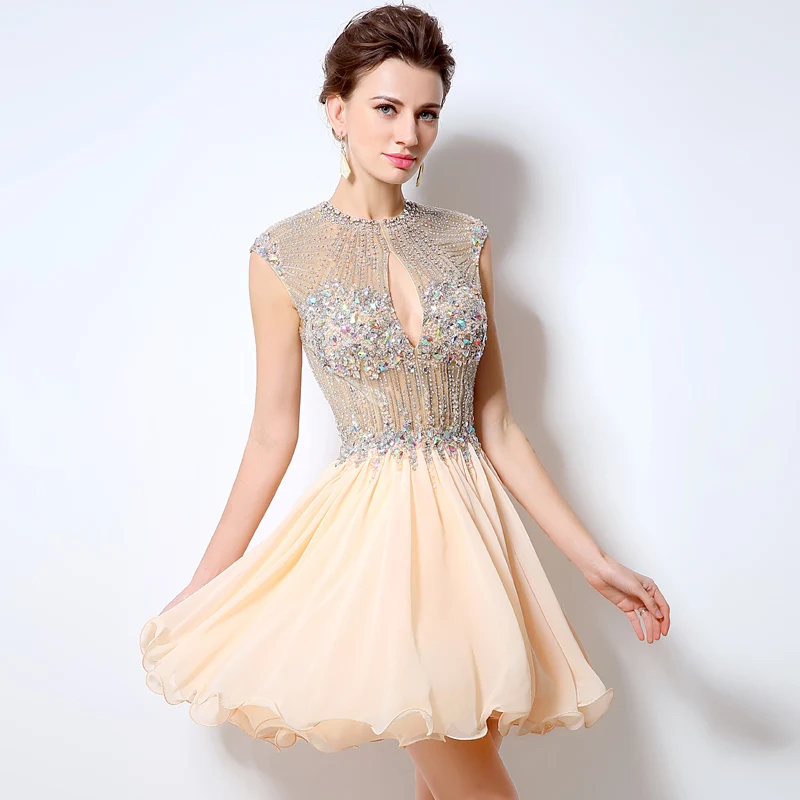 Пикантные Бальные платья с открытой спиной Иллюзия короткие Роскошная обувь