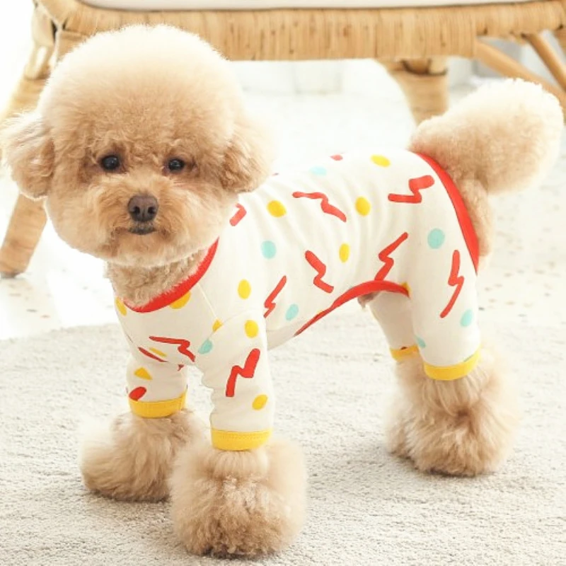 

Small Dog Clothing Jumpsuit Pajamas Yorkshire maltese Pomeranian Poodle Bichon Dog Clothes Sleepwear Shirt Pey Overalls Outfit