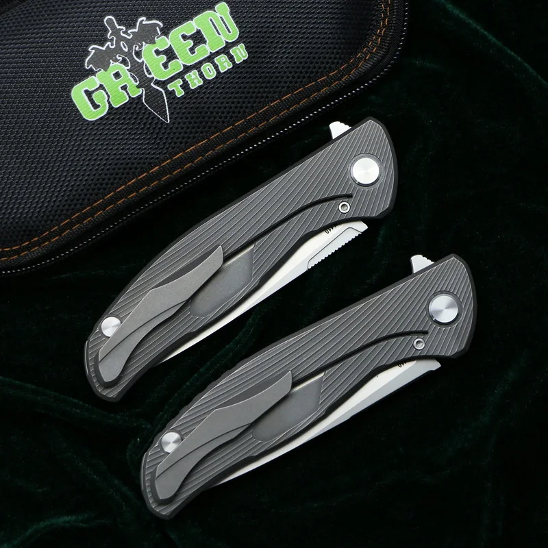 Складной нож Green thorn hati 95 складной k110 рукоятка титановый подшипник CF 3D походные