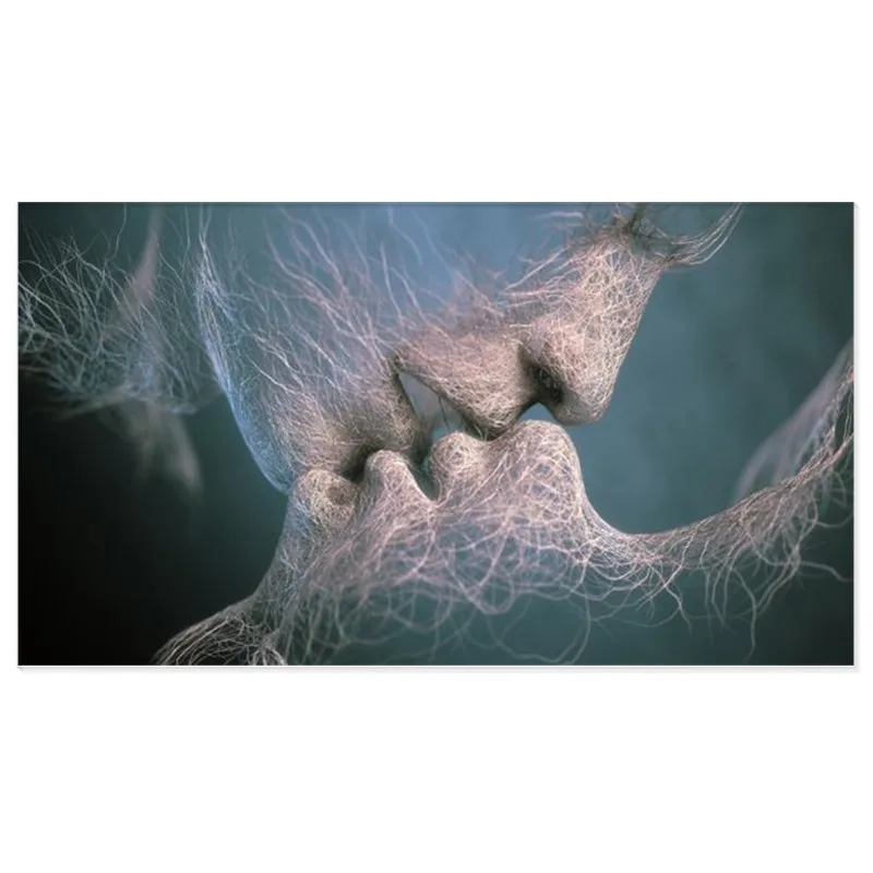 Настенная живопись на холсте абстрактная поцелуйная линия плакаты и принты