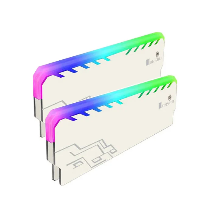 white 2pcs 2 шт./лот Настольный радиатор памяти кулер оболочка RGB 256 цвет автоматическое изменение алюминиевый радиатор ram охлаждающий жилет - Цвет лезвия: white 2pcs