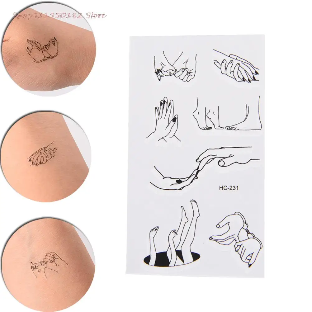 

10.5*6Cm 1 Vel Tijdelijke Tattoo Sticker Fake Flash Tattoo Sticker Vingers Tenen Body Art Sexy Waterdicht tijdelijke Tattoos