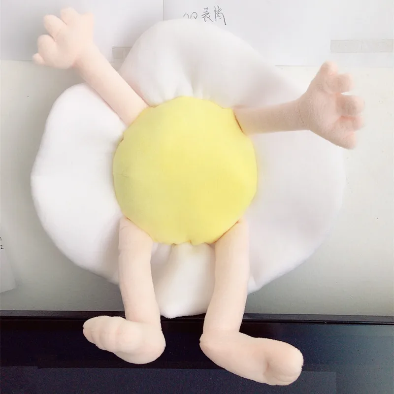 2 Размеры плюшевые пищевых продуктов с помпоном в виде яйца Мягкие животные яйцо