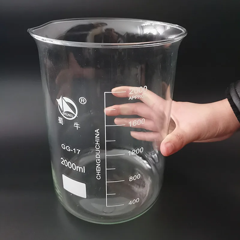 3pcs/set 500/1000/2000ml Borosilicate Glass Beaker For Laboratory Tests Measuring Cup Volumetric Glassware Lab Experiments | Канцтовары