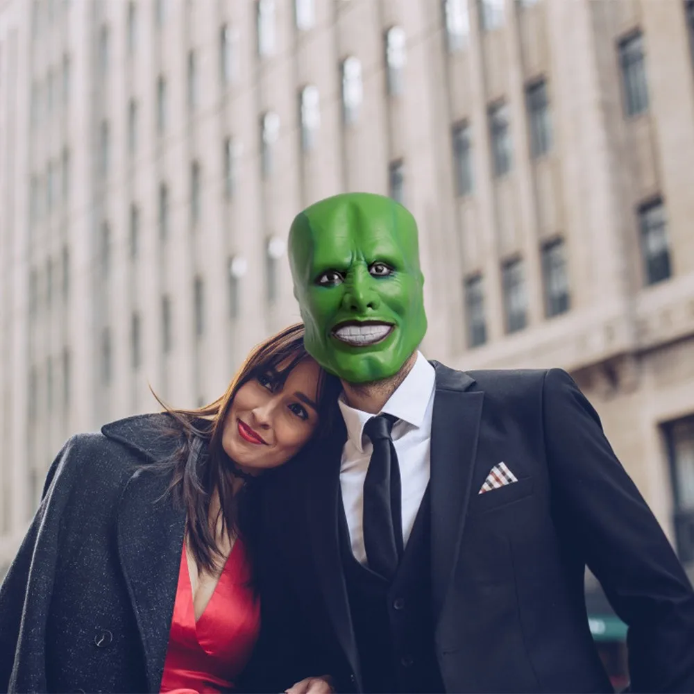 Jim Carrey зеленая маска с полной головой страшная маскарадный вечерний карнавальный