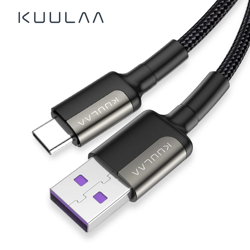 KUULAA Быстрый USB кабель для передачи данных к Type C PD 60Wnylon плетеный провод прочный OPPO
