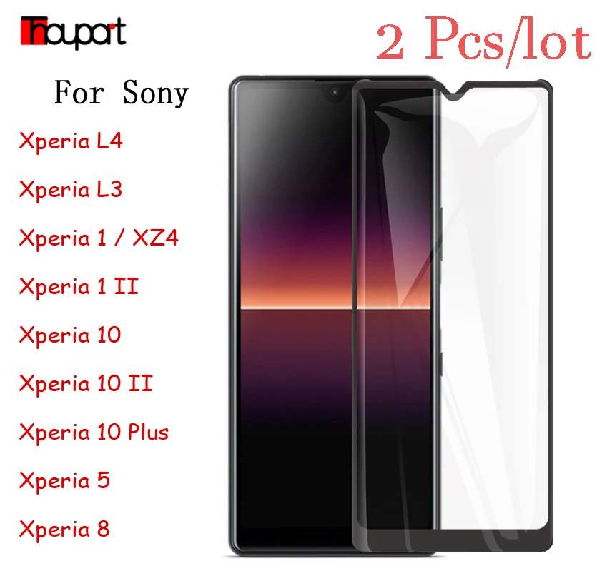 2 шт Полное закаленное стекло для Sony Xperia 1 II 5 8 10 Plus защита экрана L4 L3 XZ4 жесткая