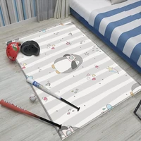good quality cute penguin pattern children flannel carpet baby hand print carpet baby play mat rectangular children carpet