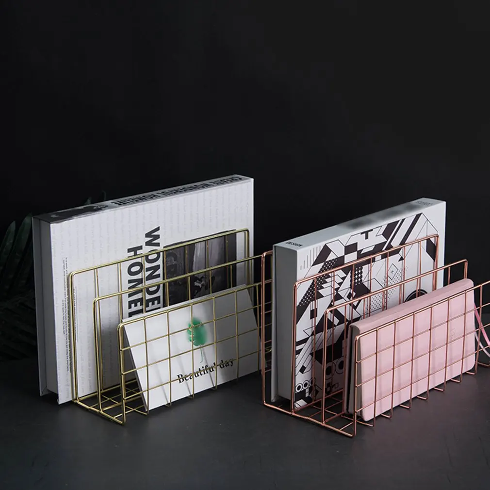 

3 Layers Iron Book Magazine Document Storage Shelf Stand Dormitory Office Supply Iron Storage Durable Rack