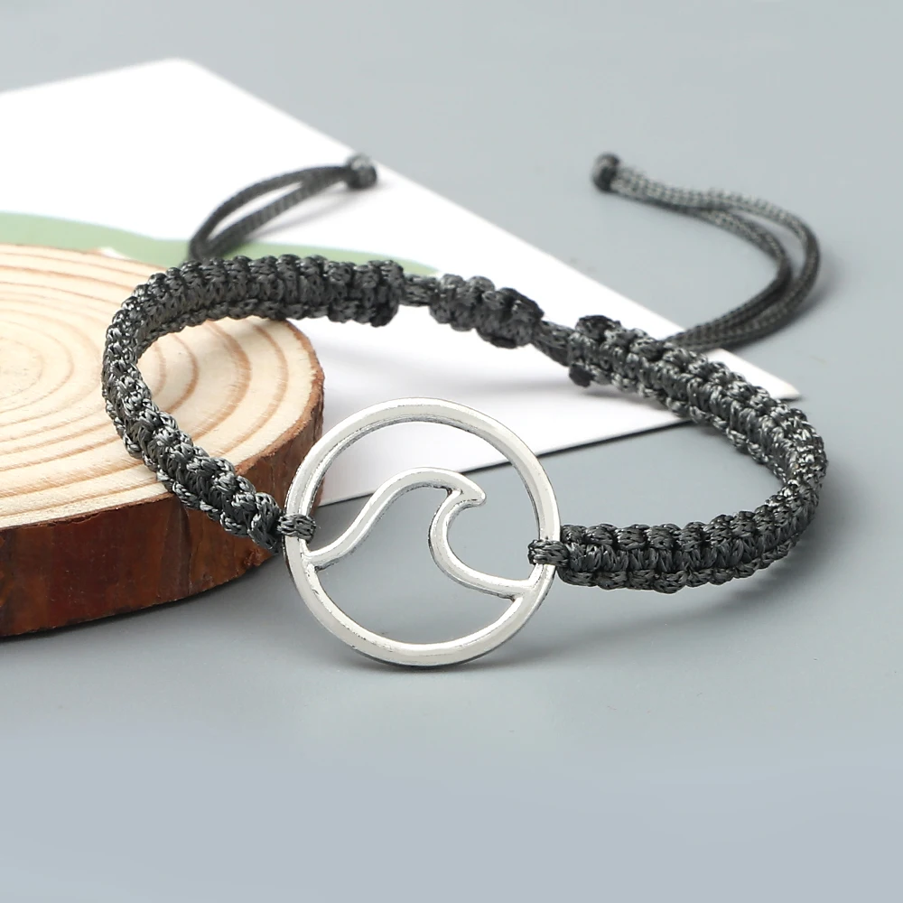 Браслет ручной работы регулируемый плетеный веревочный браслет для женщин из