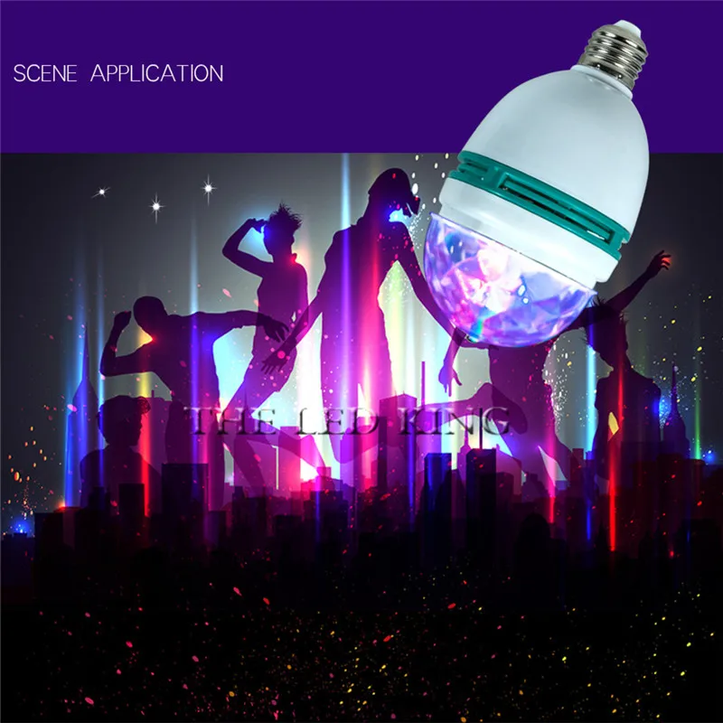 

9W 6W E27 RGB Led Lamp Bulb Magic Color Projector Auto Rotating Stage Light AC85-265V 220V 110V For Holiday Party Bar KTV Disco