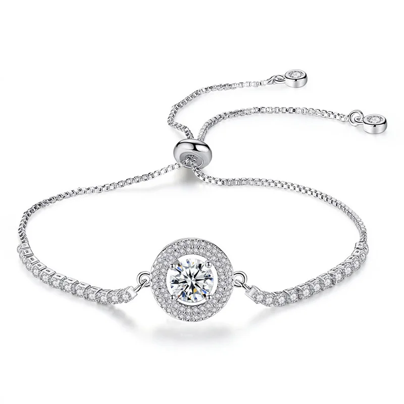 

Women's Bracelet Light Micro-set Zircon Adjustable Bracelet Disc Full Jewelry Gift