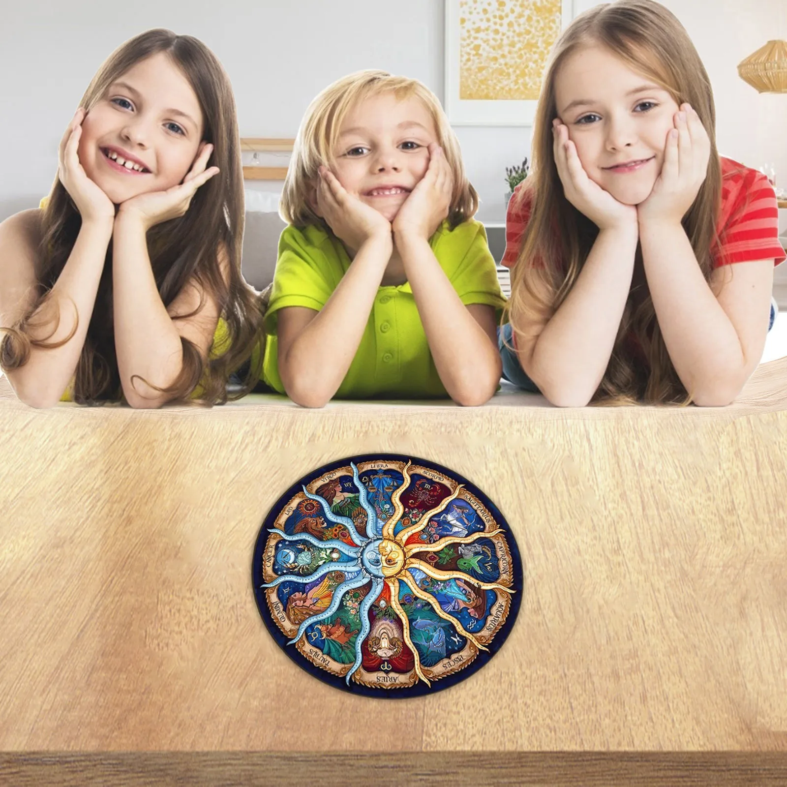 

Adults And Kids Jigsaw For Zodiac Wooden Puzzle Unique Shape Pieces Animal 96pcs Children's Toys