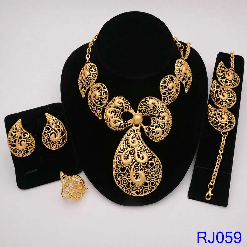 Дубай золотые Ювелирные наборы для женщин индийские ювелирные изделия