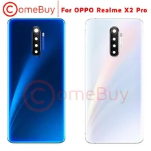 Original Back Battery Cover For OPPO Realme X2 Pro Rear Housing Door Glass Case X2Pro Battery Cover With Camera Lens Replacement