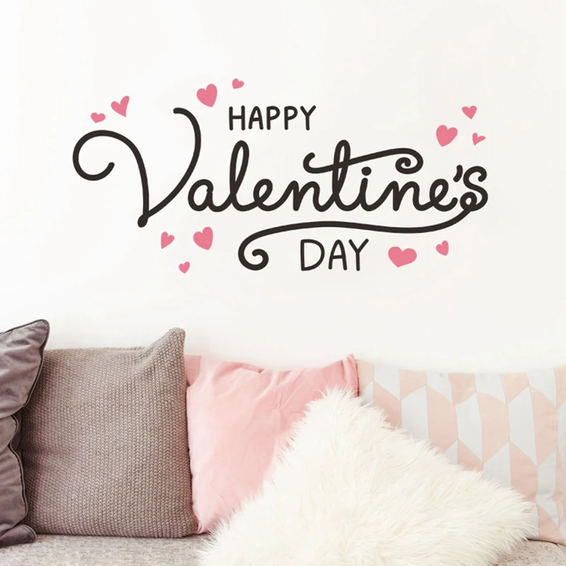 

Wall Sticker Happy Valentine's Day Rooms Decoration Decal Romantic Bedroom Home Sticker Decor