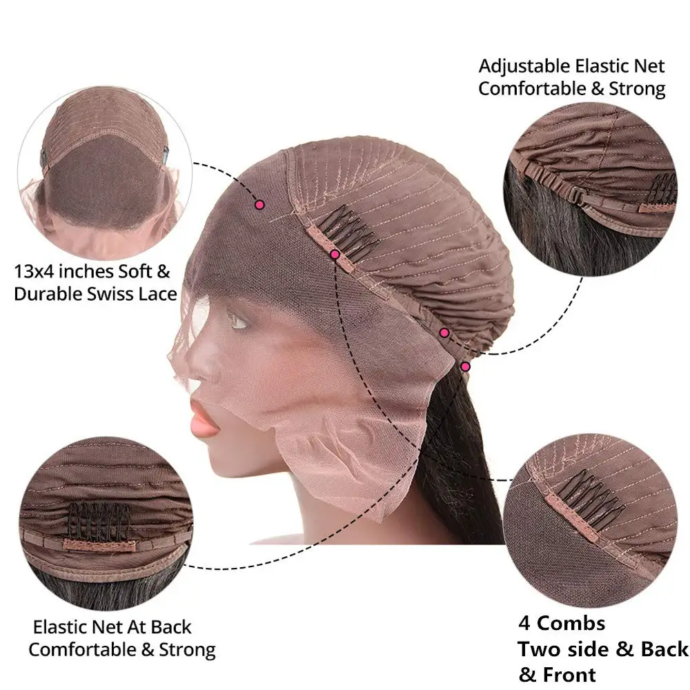 

DOROSY Synthetic Body Wave Wigs With Bangs Virgin Braian Lace Front Wigs Glueless Wigs Heat Resistant Fiber Hair For Women