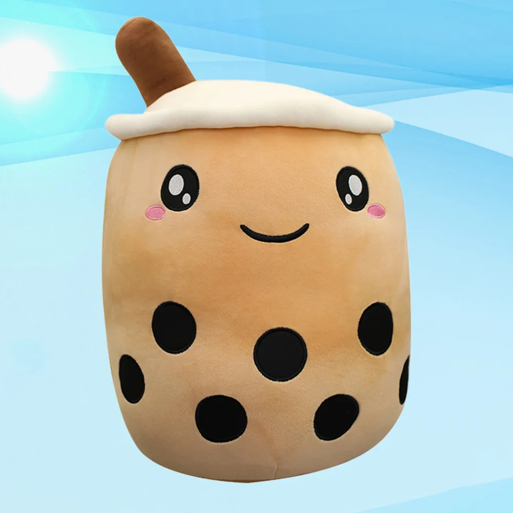 

1pc Plush Dolls Cartoon Stuffed Stuffed Plush Doll Simulation Pearl Tea Cup Pillow (Brown, 24CM)