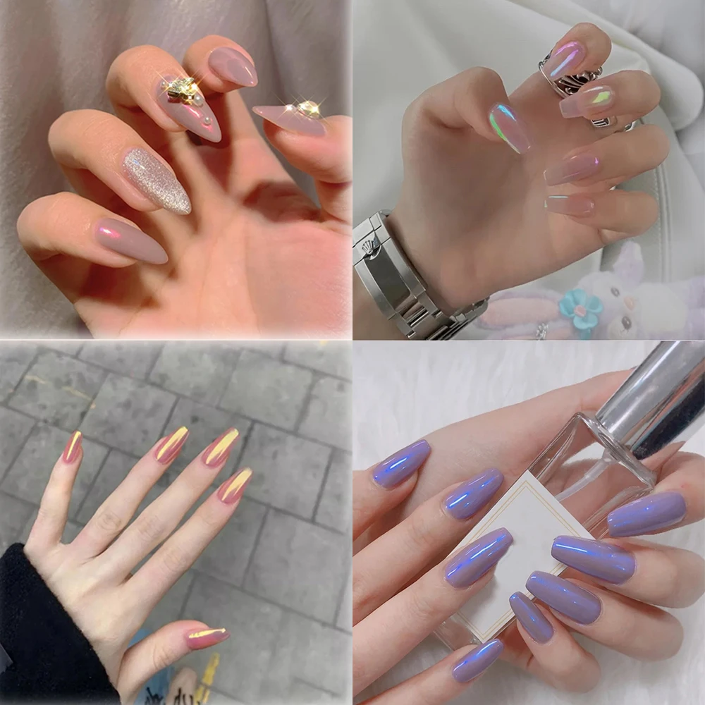 

Double Color Solid Aurora Nail Art Powder Mermaid Magic Mirror Neon Powder Dust Chameleon Glitters For Nail Art Decorations