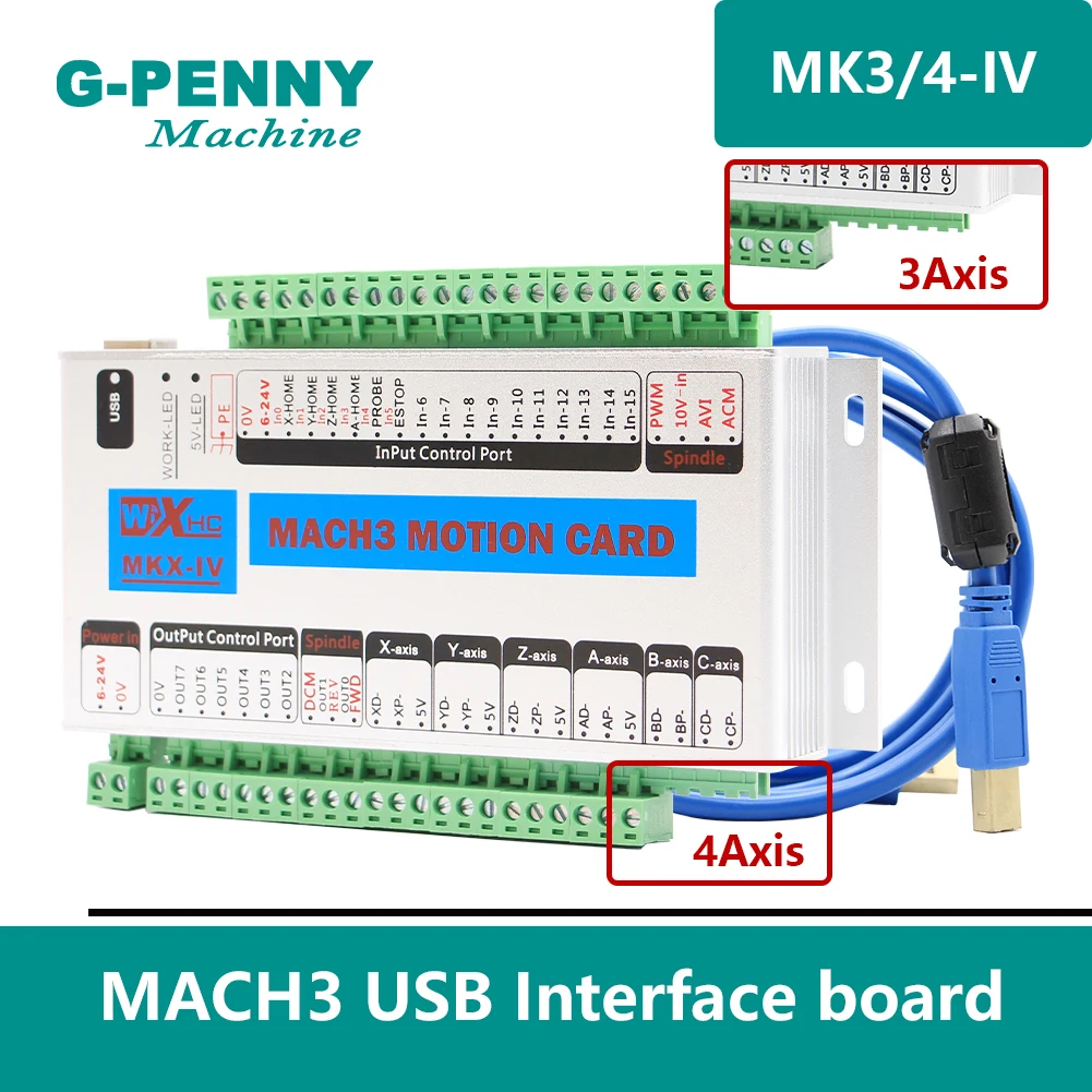 Бесплатная доставка! MACH3 4 оси USB Управление CNC движения карты XHC частота 2000 кГц