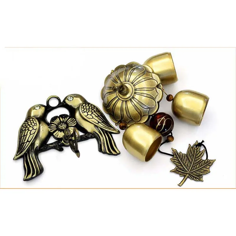 Креативный медный ветряной колокольчик с птицами можно повесить присосывать