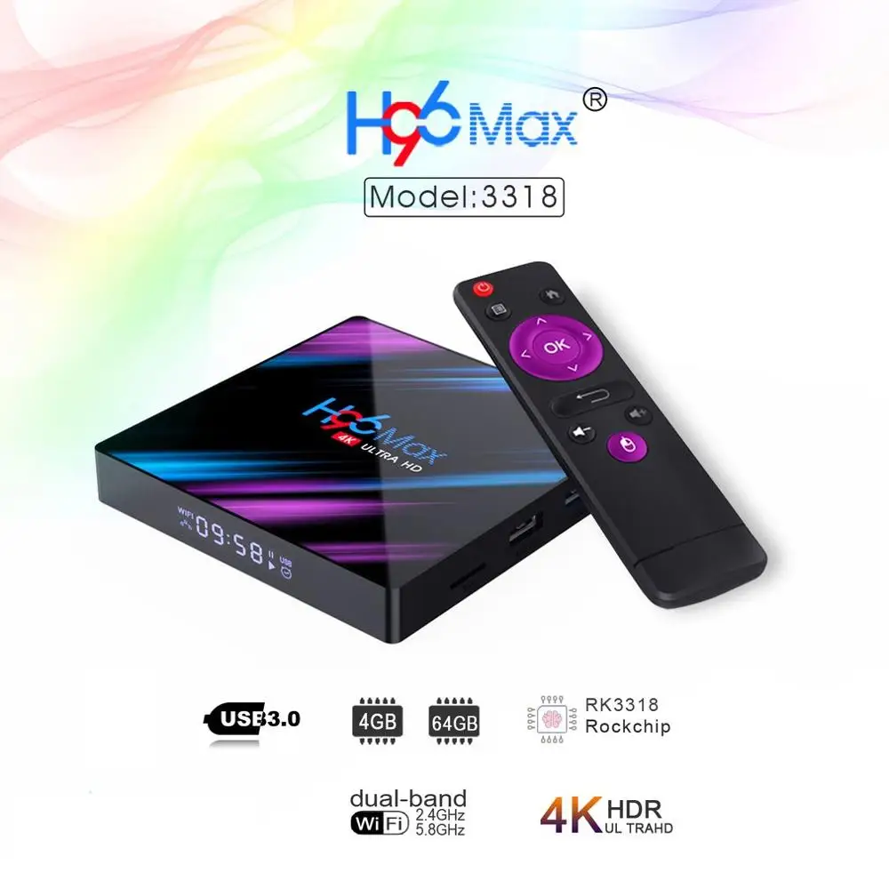 H96 Max Rk3318 чип 9 0 4K двойной Wifi 5G Tv Box 2G + 16G 4G 32G 64G Box|ТВ-приставки и медиаплееры| |