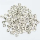 200 шт. 6 мм цветок маргаритки Золотой Серебряный цвет разделитель свободные металлические бусины для изготовления ювелирных изделий Diy аксессуары для браслетов товары для рукоделия