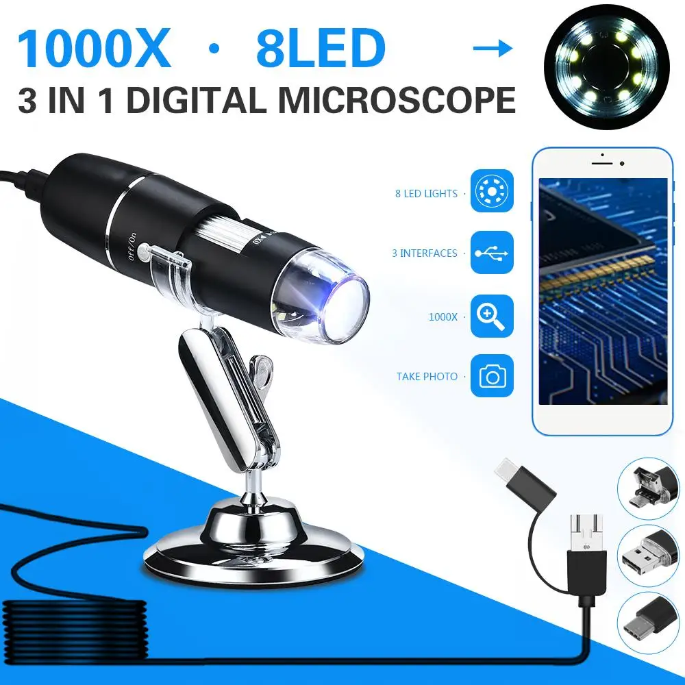 

Digital Microscope Endoscope Hand Held Endoscope 0.3 mp ABS Practical Portable Durable Photos Real-Time Video Waterproof
