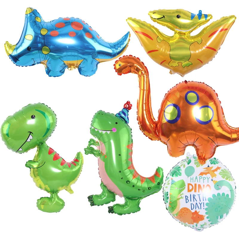 Мультяшный Симпатичный динозавр фольгированный шар тираннозавр птеродактил