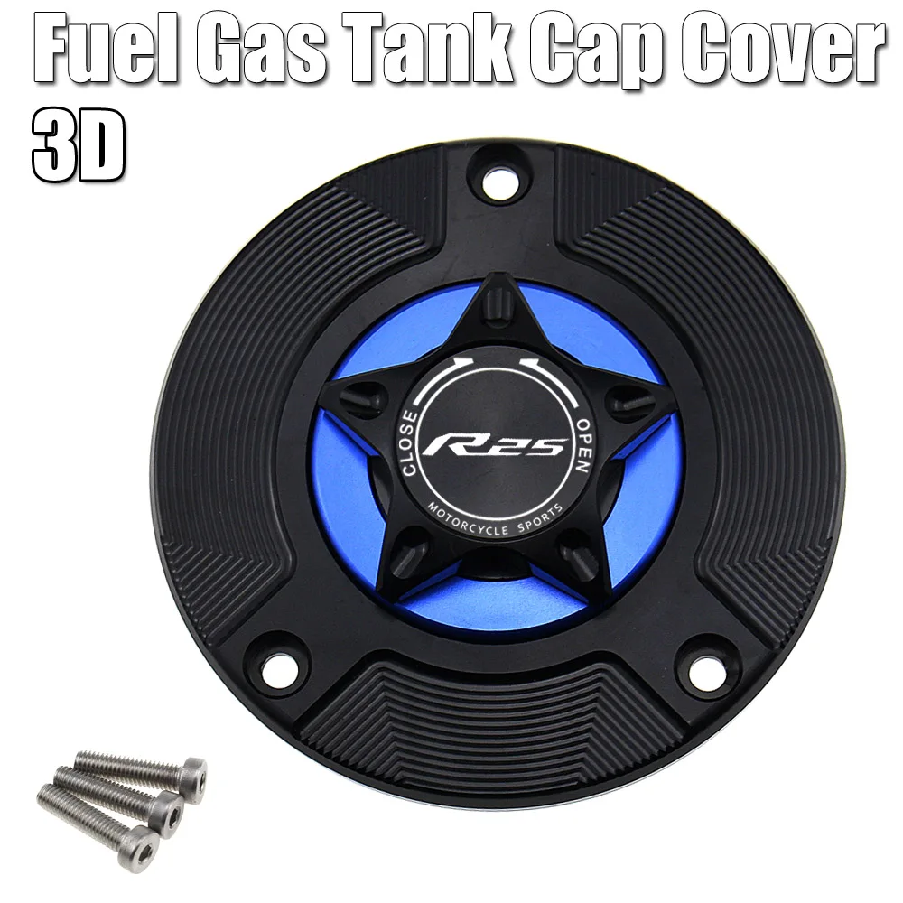 

For YAMAHA YZF R25 R3 2014-2018 15 16 17 Logo 8 Colors CNC Aluminum Keyless Motorcycle Accessories Fuel Gas Tank Cap Cover