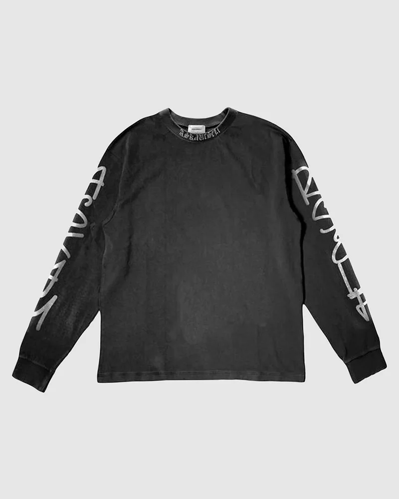 

21SS NEW Hip-Hop Askyurself Long Sleeve T-Shirt Men Women 1:1 High Quality Vintage Washed Oversize Long Sleeve tees